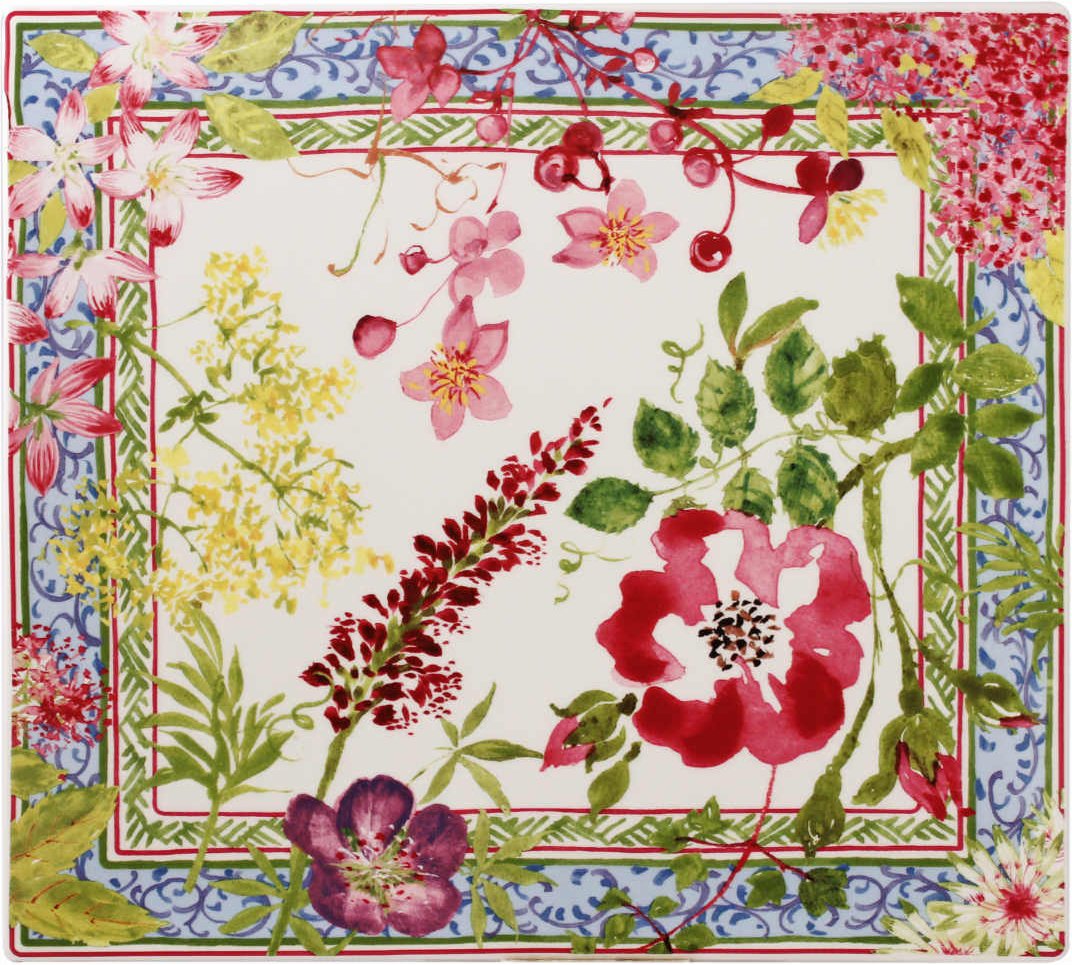 Gien 'Millefleurs' Platte recheckig 29,5 x 26,5 cm