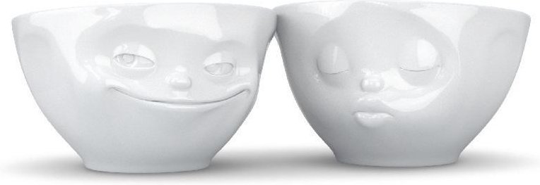 TV Tassen Schälchen Set 2-tlg. - grinsend & küssend 0,20 L