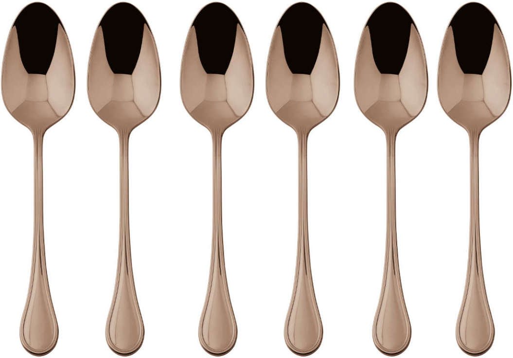 Sambonet Royal - Edelstahl / PVD Kupfer Mokkalöffel Set 6-tlg.