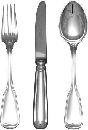 Robbe & Berking Alt Faden 150 g versilbert Kinderbesteck 3-tlg.