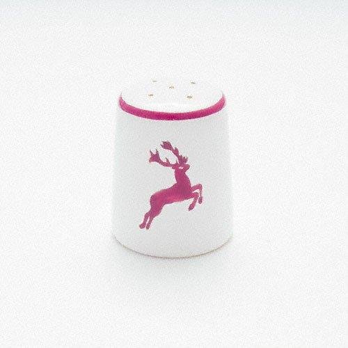 Gmundner Keramik Bordeauxroter Hirsch Salzstreuer glatt h: 5,8 cm
