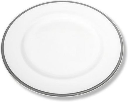 Gmundner Keramik Grauer Rand Dessertteller mit Fahne Gourmet 22 cm