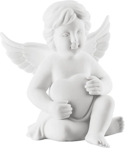 Rosenthal Engel mit Herz mittel weiß matt 10 cm
