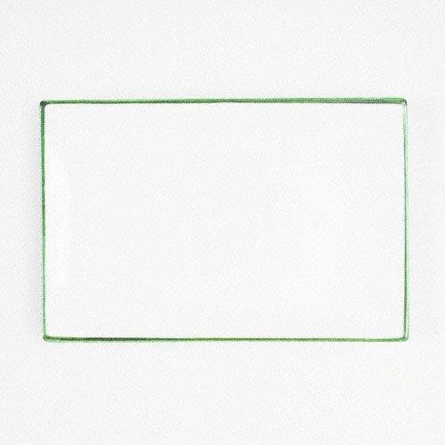 Thumbnail - Gmundner Keramik Grüner Rand Platte rechteckig 30x20 cm