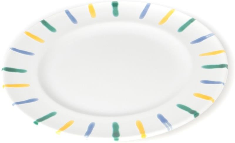 Gmundner Keramik Buntgeflammt Dessertteller / Frühstücksteller Gourmet d: 22 cm / h: 2,2 cm