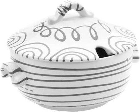 Gmundner Keramik Graugeflammt Suppentopf glatt 2 L / h: 18 cm