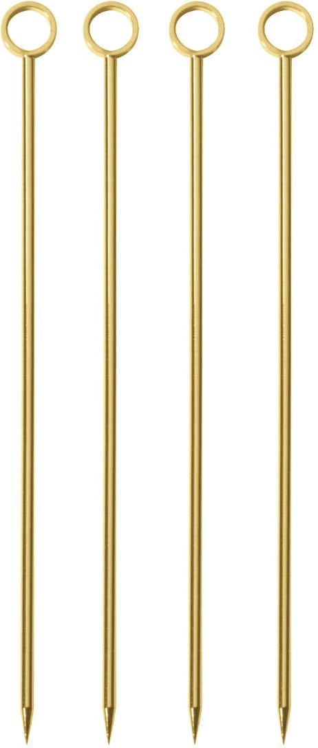 Sambonet Paderno Bar Utensils - Edelstahl / PVD Gold Cocktailspieße Set 4-tlg. 10 cm