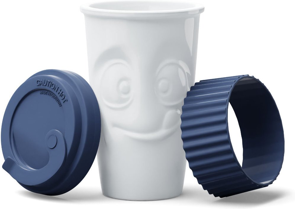 TV Tassen To Go Becher - Lecker Marineblau 0,40 L