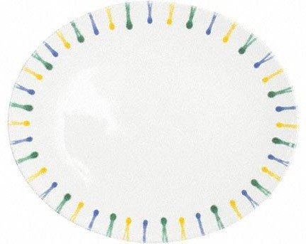 Gmundner Keramik Buntgeflammt Platte oval 33 cm