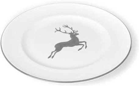 Gmundner Keramik Grauer Hirsch Dessertteller / Frühstücksteller Gourmet d: 22 cm / h: 2,2 cm
