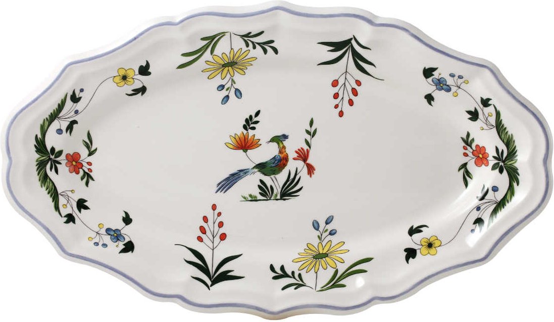 Gien 'Oiseaux Paradis' Platte oval 36 x 21,3 cm