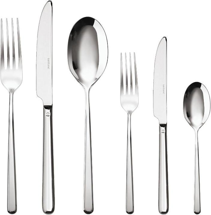 Sambonet Linear - Edelstahl 18/10 Besteckset 36-tlg. Vollheft / Monoblock