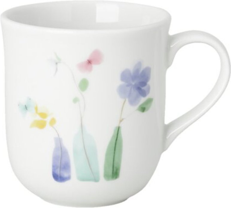 Hutschenreuther Frühlingsgrüße Becher mit Henkel Blumenvasen im Geschenkkarton 0,41 L