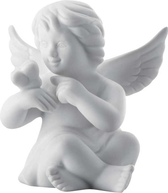Rosenthal Engel mit Schmetterling klein weiß matt 6,5 cm