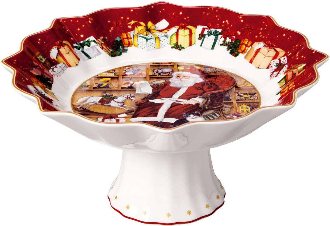 Villeroy & Boch Toy's Fantasy Schale auf Fuß - Santa liest Wunschzettel 25 cm
