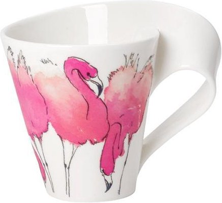 Villeroy & Boch New Wave Caffè Animals of the World - Rosa Flamingo Becher mit Henkel in Geschenkverpackung 0,24 L