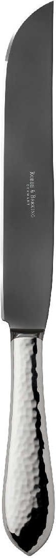 Robbe & Berking Martele - 150 g versilbert Tranchiermesser Frozen Black 293 mm