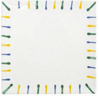 Gmundner Keramik Buntgeflammt Platzteller eckig 31 cm