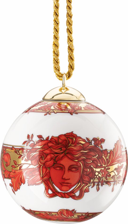 Rosenthal Versace Medusa Garland Red Porzellankugel 7,5 cm