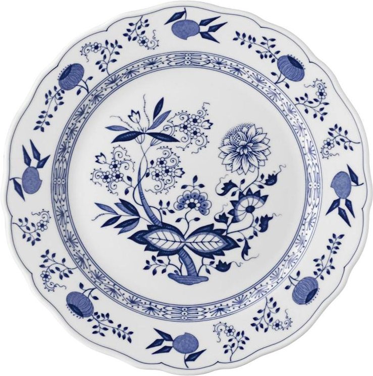 Hutschenreuther Blau Zwiebelmuster Speiseteller (Fahne) 27 cm