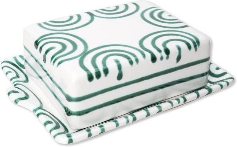 Gmundner Keramik Grüngeflammt Butterdose 250 g