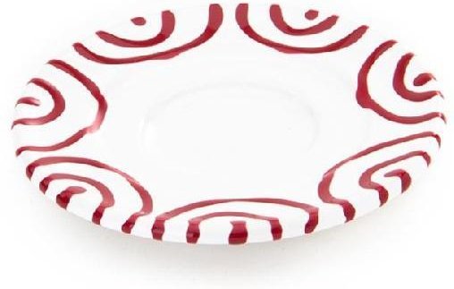 Gmundner Keramik Rotgeflammt Mokka-/Espresso-Untertasse Gourmet d: 11 cm