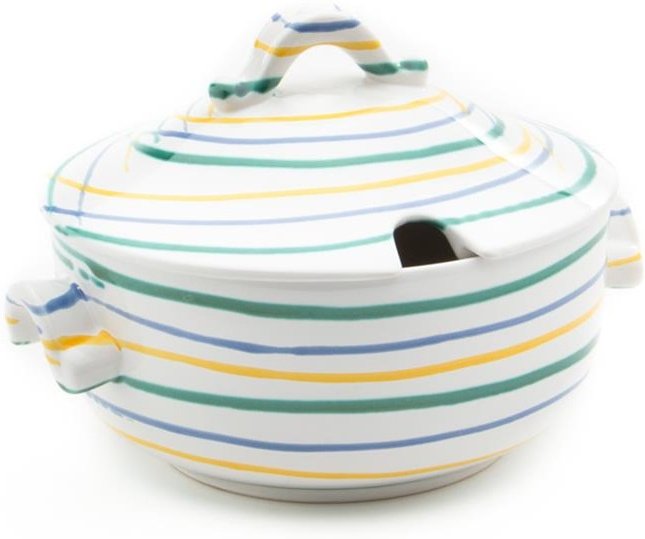 Gmundner Keramik Buntgeflammt Suppentopf glatt 2 L / h: 18 cm