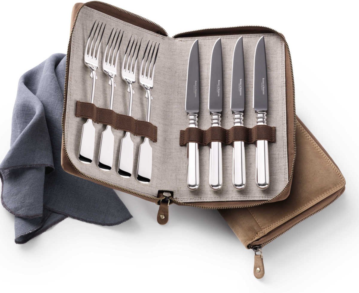 Robbe & Berking Alt-Spaten - 150 g versilbert Grillset Frozen Black 8-tlg.