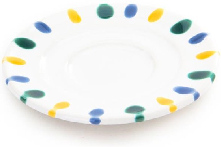 Gmundner Keramik Buntgeflammt Mokka-/Espresso-Untertasse Gourmet d: 11 cm