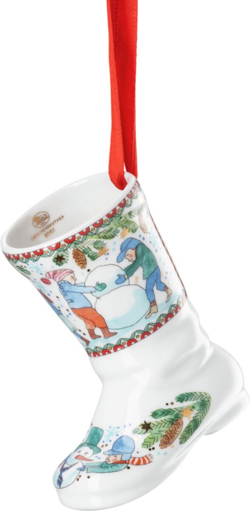 Hutschenreuther Jahresartikel Weihnachten 2025 Porzellanstiefel 7,5 cm Weihnachtsspiele