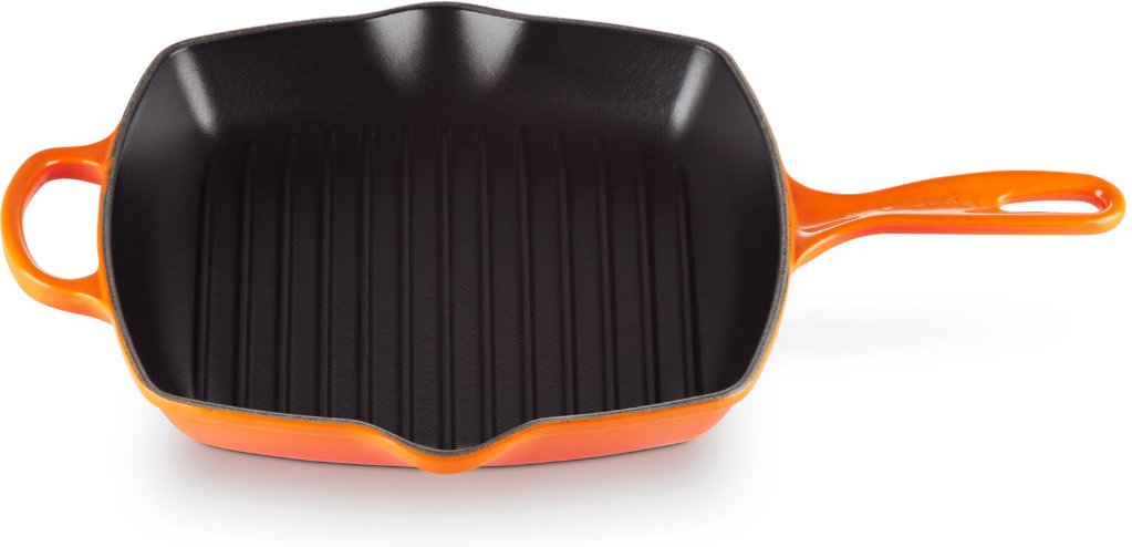 Le Creuset Grillpfannen und Grillplatten Grillpfanne quadratisch Ofenrot 26 cm