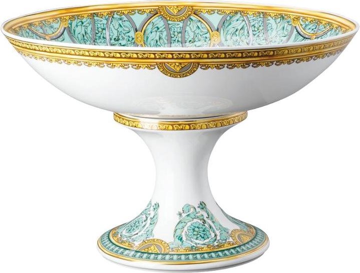 Rosenthal Versace La Scala del Palazzo - Verde Schale auf Fuß 35 cm