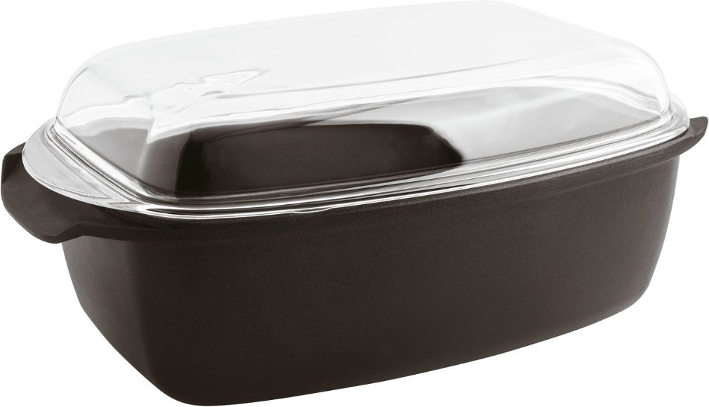 Sambonet Rock'n'Rose - Aluminium-Antihaft Röstpfanne mit Deckel Rock 32 cm