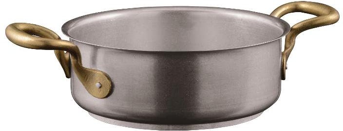 Sambonet 1965 Vintage - Edelstahl matt 18/10 Bratentopf ohne Deckel d: 24 cm / h: 8 cm / 3,7 L