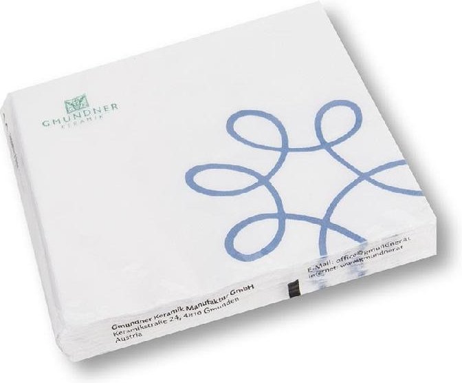 Gmundner Keramik Pur Geflammt Blau Servietten Lunch 33x33 cm 20 Stück