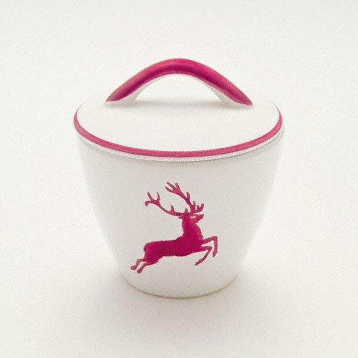 Gmundner Keramik Bordeauxroter Hirsch Zuckerdose Gourmet d: 9 cm / h: 10,5 cm