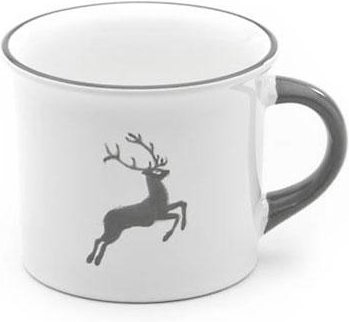Gmundner Keramik Grauer Hirsch Kaffeehäferl glatt 0,24 L / h: 7,8 cm