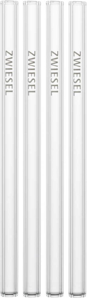 Schott Zwiesel Glastrinkhalme Trinkhalm Glas Set 4-tlg. mit Reinigungsbürste 15 cm