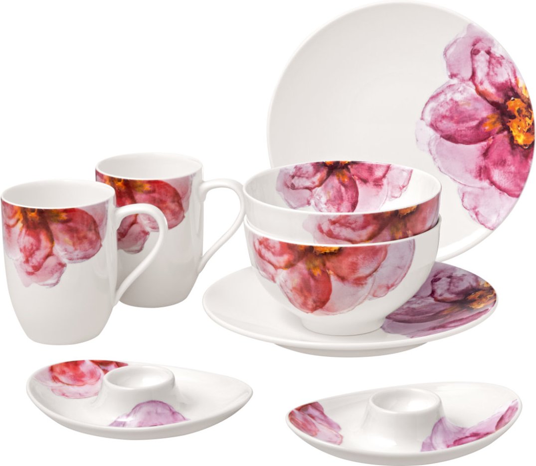 Villeroy & Boch Rose Garden Frühstücks-Set 8-tlg.