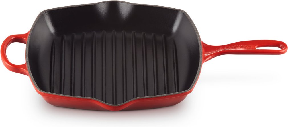 Le Creuset Grillpfannen und Grillplatten Grillpfanne quadratisch Kirschrot 26 cm