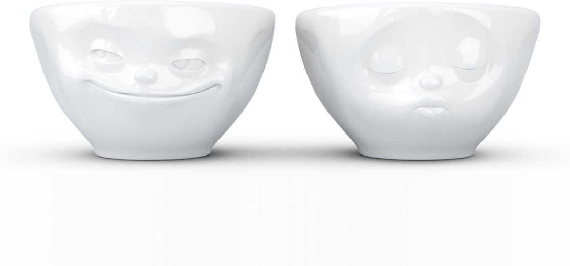 TV Tassen Schälchen Set 2-tlg. - grinsend & küssend 0,10 L
