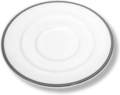 Gmundner Keramik Grauer Rand Kaffee-Untertasse mit Fahne Gourmet 16 cm