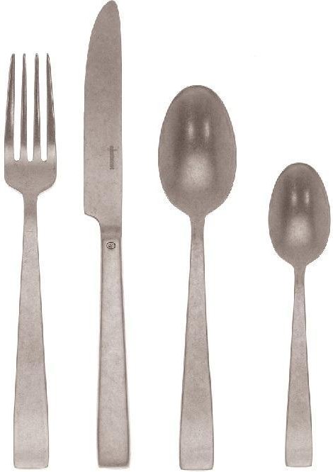 Sambonet Flat Vintage - Edelstahl 18/10 Antik Besteckset 24-tlg. Vollheft / Monoblock