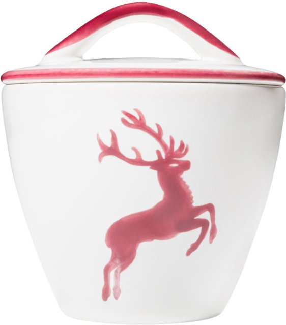 Gmundner Keramik Bordeauxroter Hirsch Zuckerdose Gourmet 9 cm