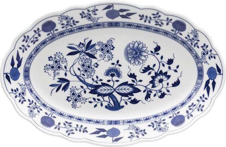 Hutschenreuther Blau Zwiebelmuster Platte oval 35 cm