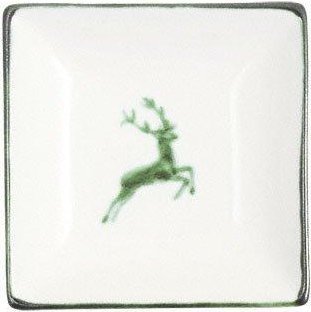 Gmundner Keramik Grüner Hirsch Snackschale 11x11x2,8 cm