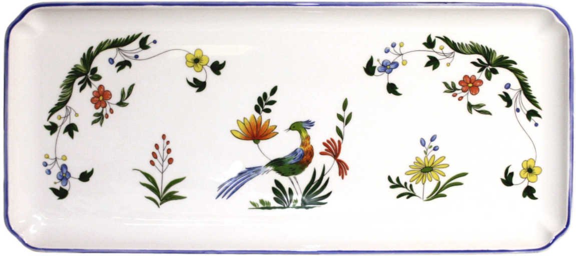Gien 'Oiseaux Paradis' Königskuchenplatte 38 x 14,5 cm