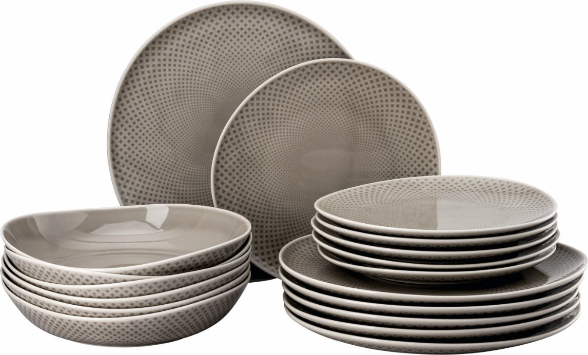 Rosenthal Junto Pearl Grey - Porzellan Tafel Set 18-tlg. 6 Personen