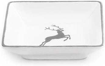 Gmundner Keramik Grauer Hirsch Snackschale 11x11x2,8 cm