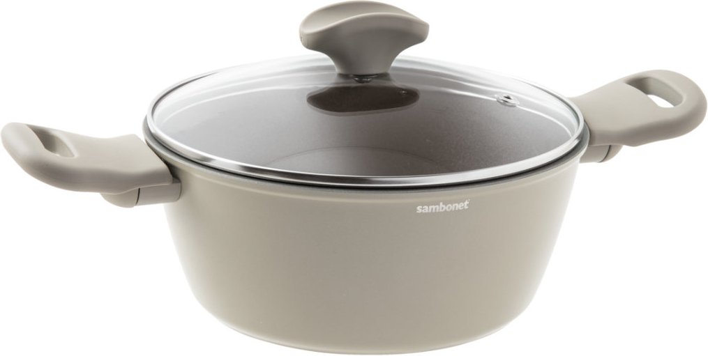 Sambonet Silver Force - Aluminium-Antihaft Bratentopf mit Deckel 20 cm